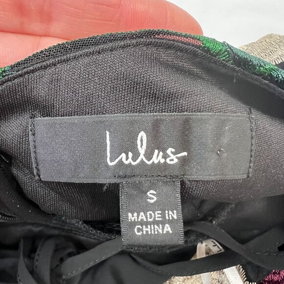 Lulus True to Heart Floral Embroidered Sheer Maxi Dress Black Tiered Ruffle Sm - Picture 10 of 16